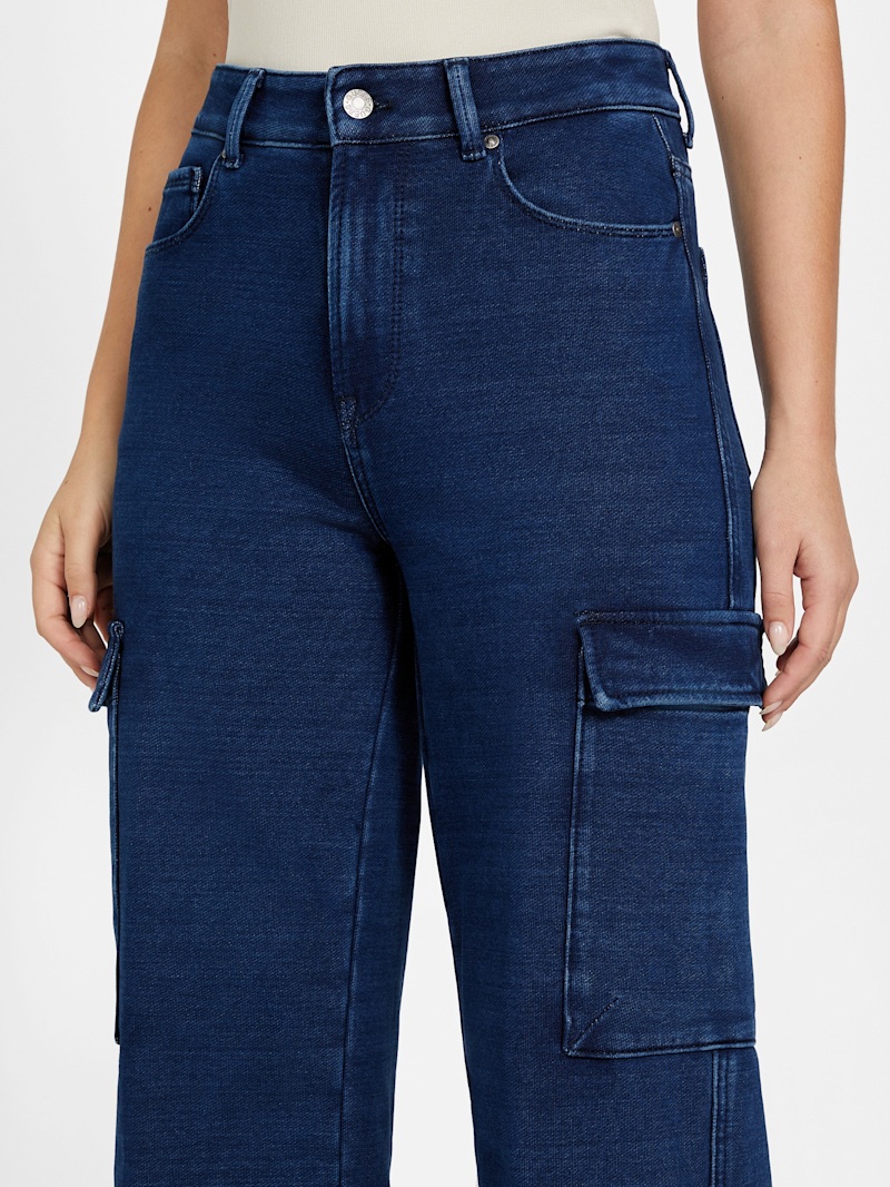 Angelique High-Rise Wide Leg Cargo Jeans | GUESS Factory