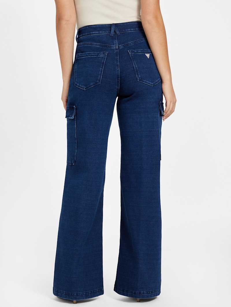 Angelique High-Rise Wide Leg Cargo Jeans | GUESS Factory