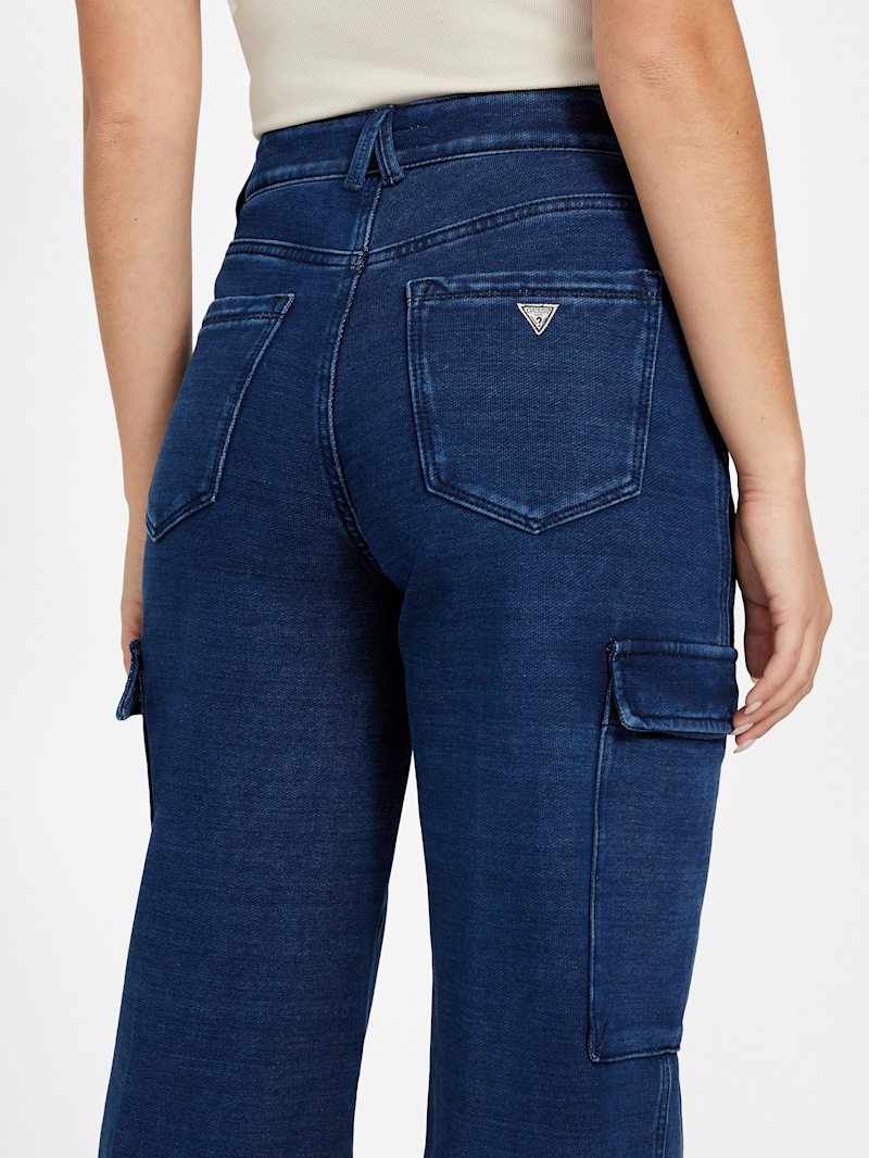 Angelique High-Rise Wide Leg Cargo Jeans | GUESS Factory