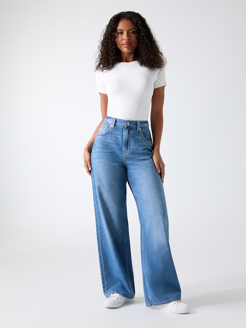 Juno Cinched Waist Baggy Jeans | GUESS Factory
