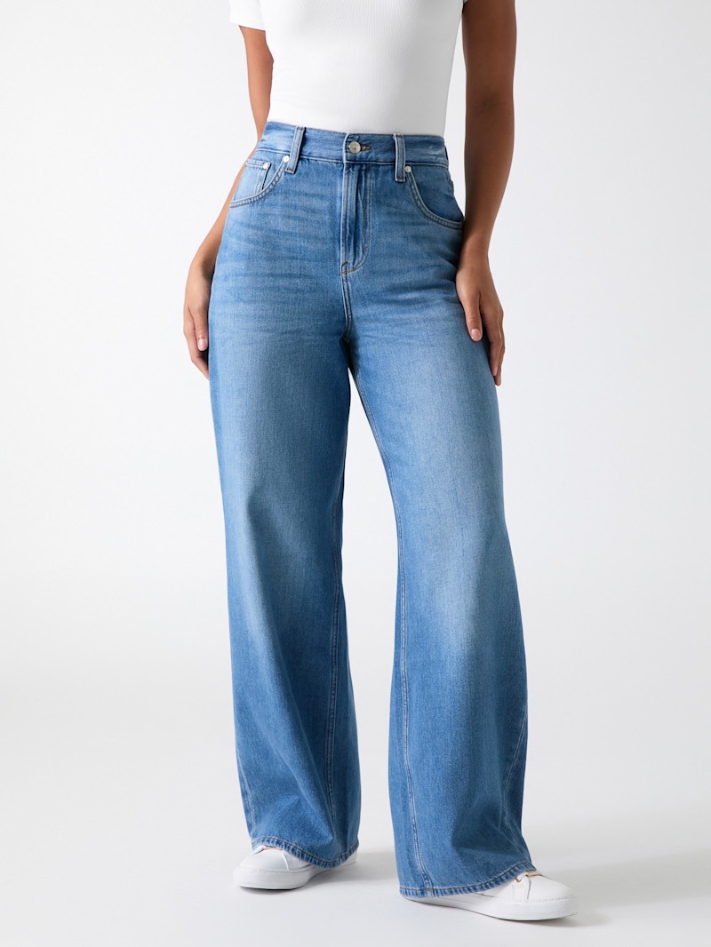 Juno Cinched Waist Baggy Jeans | GUESS Factory