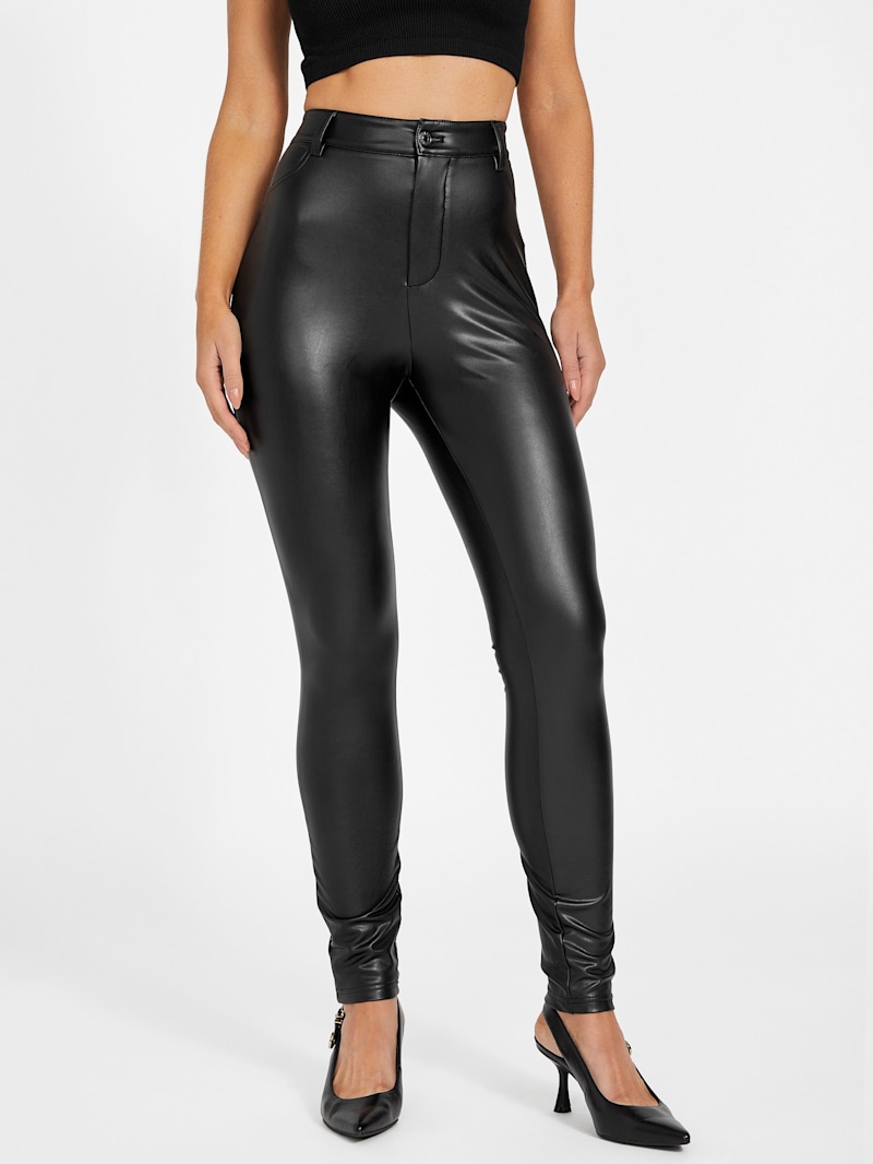 新品タグ付き　ELLE カットソー　165 Polly Faux-Leather Leggings | GUESS Factory Ca