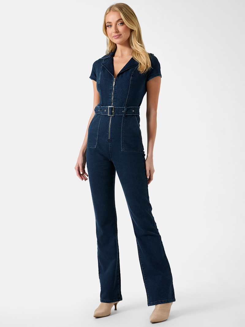 Nikita Flared Denim Jumpsuit | GUESS Factory
