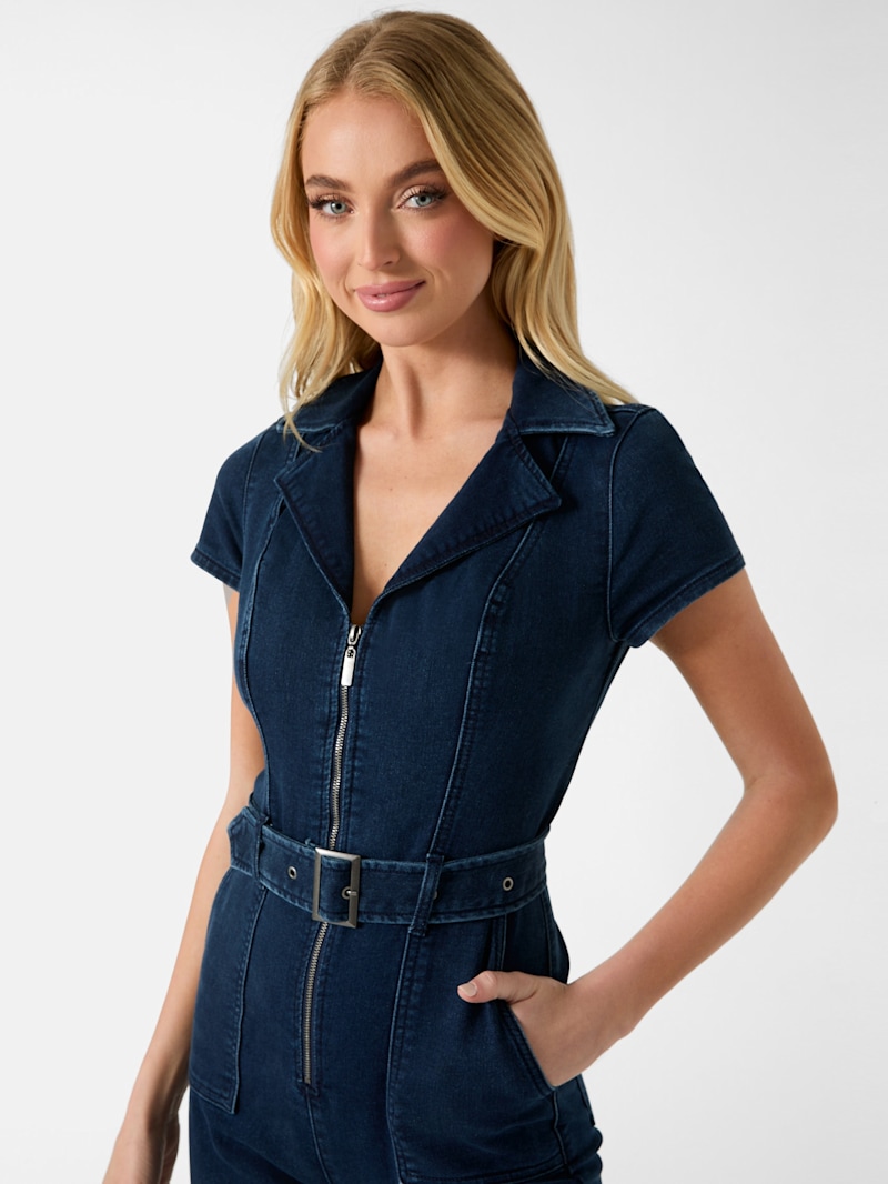 Nikita Flared Denim Jumpsuit | GUESS Factory