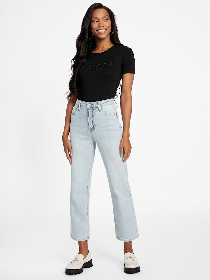 Lizza Embroidered Logo Tee | GUESS Factory