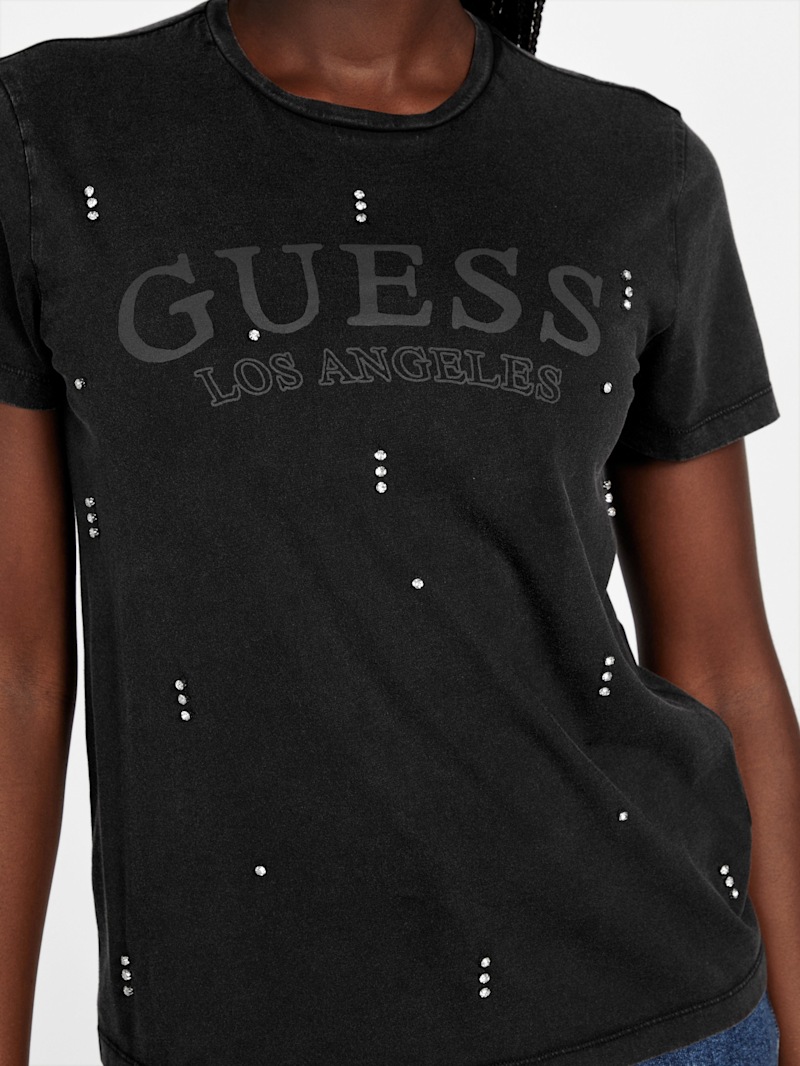 Wren Crewneck Rhinestone Tee | GUESS Factory