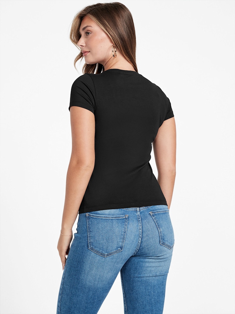 Tシャツ・カットソー [BONNAE] Embriodery top : 3color Eco Verna Logo Tee