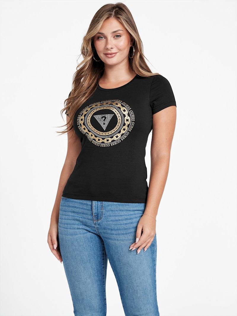 【PEARLY GATES】 Women's Coloring line Cool T-shirt PEARLY GATES GOLF [Cool] Womens Logo Color Line Slim Short