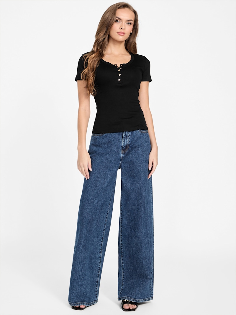 Lexy Button Top | GUESS Factory