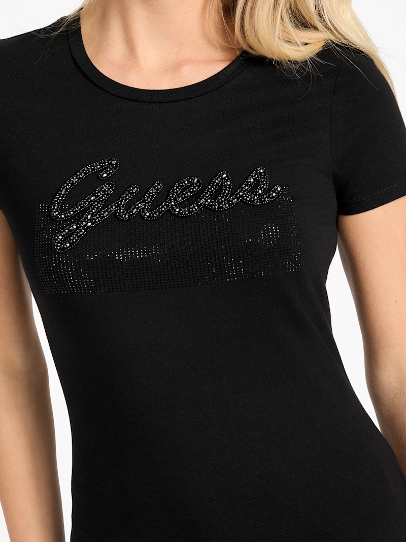 Eco Kaia Beaded Logo Tee | GUESS Factory