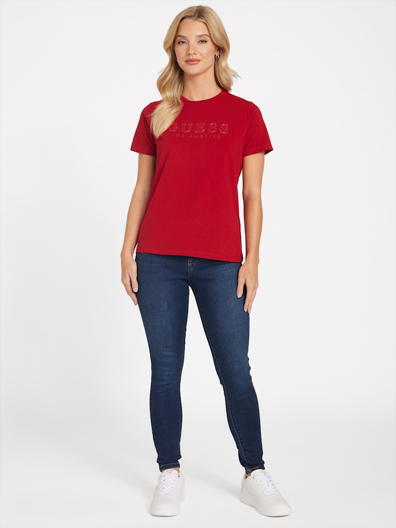 T-shirt Los Angeles Rouge Et Jaune - Taille M, Occasion Très Bon état, Forever 21