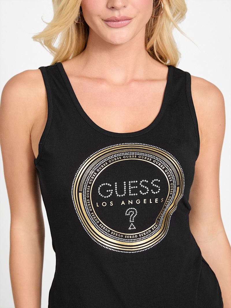 売れ筋商品|||エフピームーブメント カットソー トップス レディース Intercept Tank Top - Women's Black Eco Francine Logo Tank | GUESS Factory