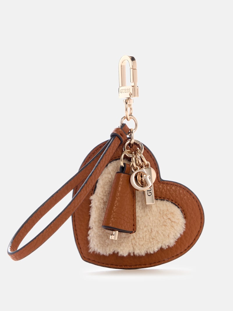 Faux-Fur Heart Charm Keychain GUESS