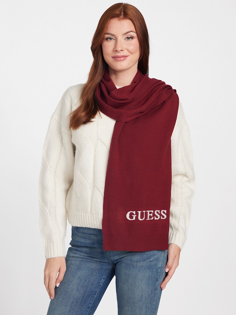 Châle / Foulard Carré GUESS En Soie - Vintage, 110 X 110 Cm, Ton Marron - Occasion