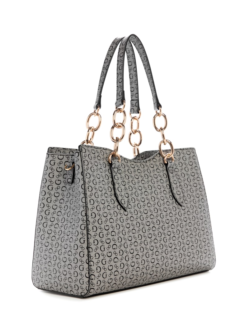 ★COURONNE★ Orin Sequatre TC Shoulder 25_RCBSX23411IVX Chiarra Logo Satchel | GUESS Factory Ca