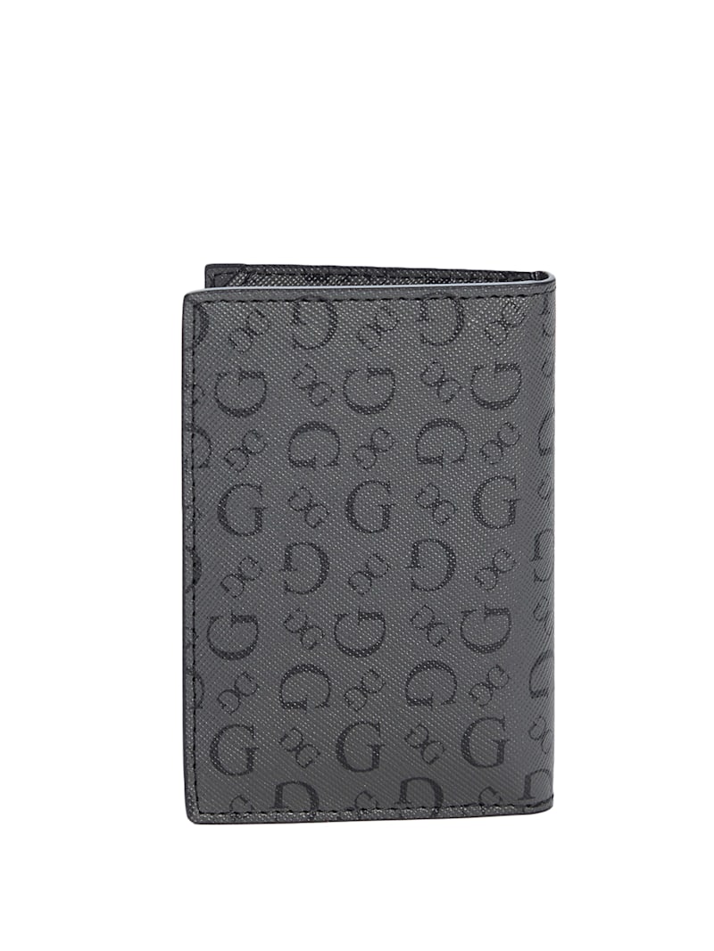 ★cozing★ Ribbon wallet_grey Grey interior GG bi-fold wallet in black GG Supreme | GUCCI® US