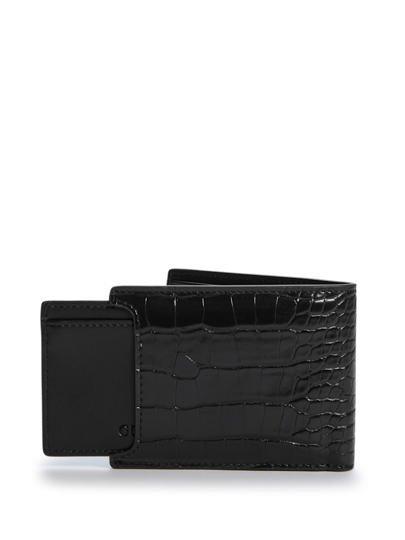 Croc-Embossed Bifold Wallet | GUESS Factory