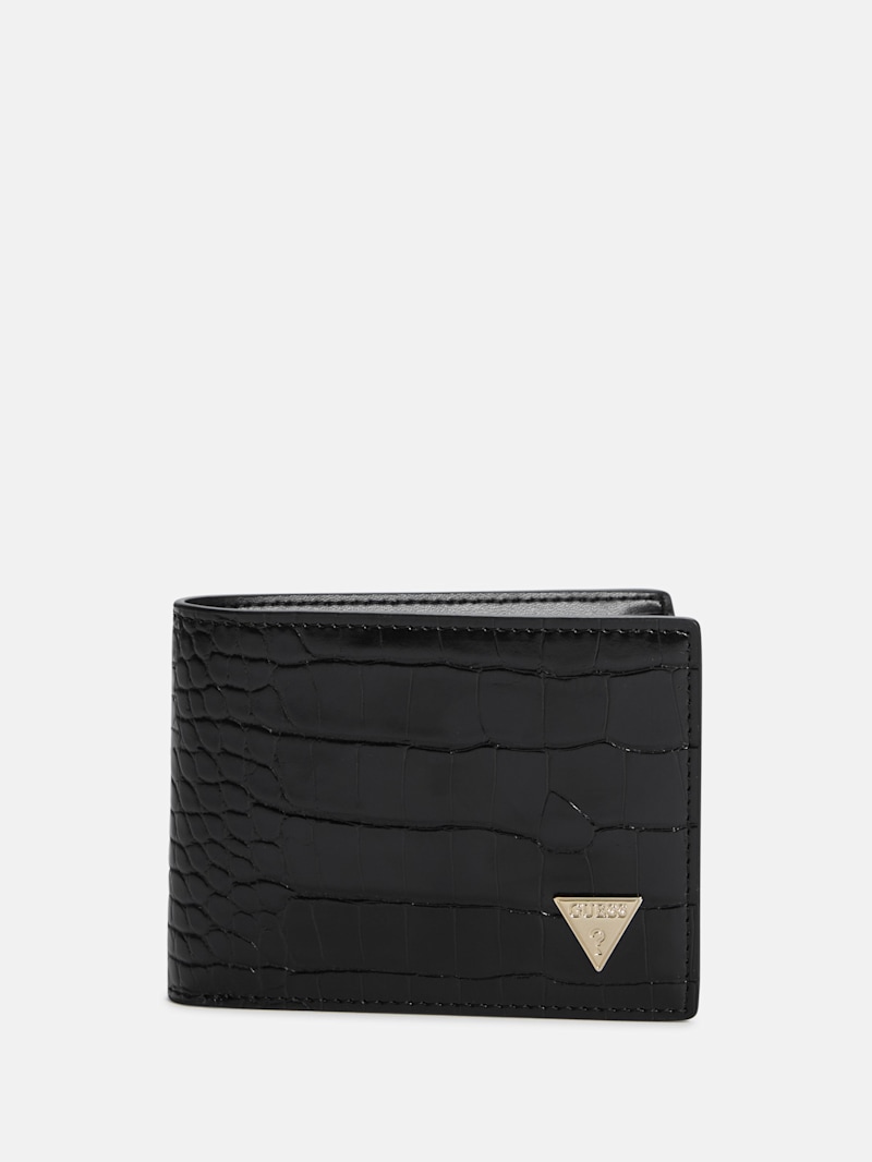 ウォレット Croc-Embossed Bifold Wallet | GUESS Factory