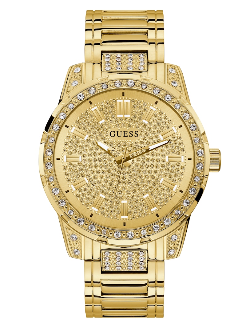 Gold-Tone and Rhinestone Analog Watch | GUESS Factory