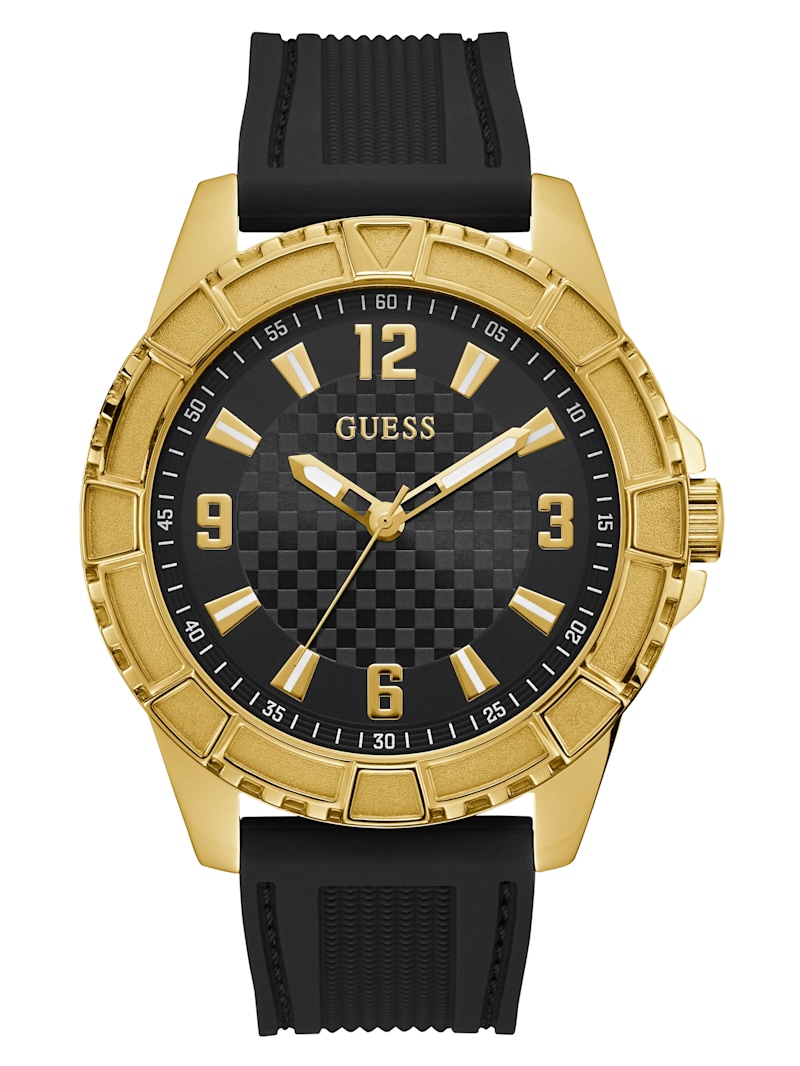 Black and Gold-Tone Analog Watch | GUESS Factory