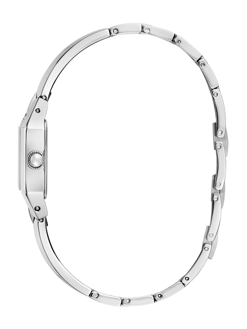 Silver-Tone Geometric Analog Watch | GUESS Factory