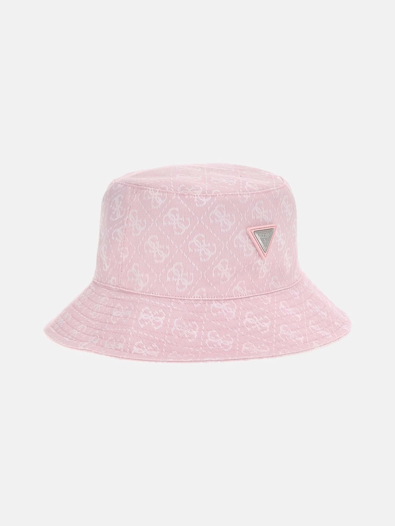 ★★Guess★★ GUESS LOGO BUCKET HAT NO1AE211 ゲス GUESS MONOGRAM Printed Bucket Hat W. Blk Triangle Logo