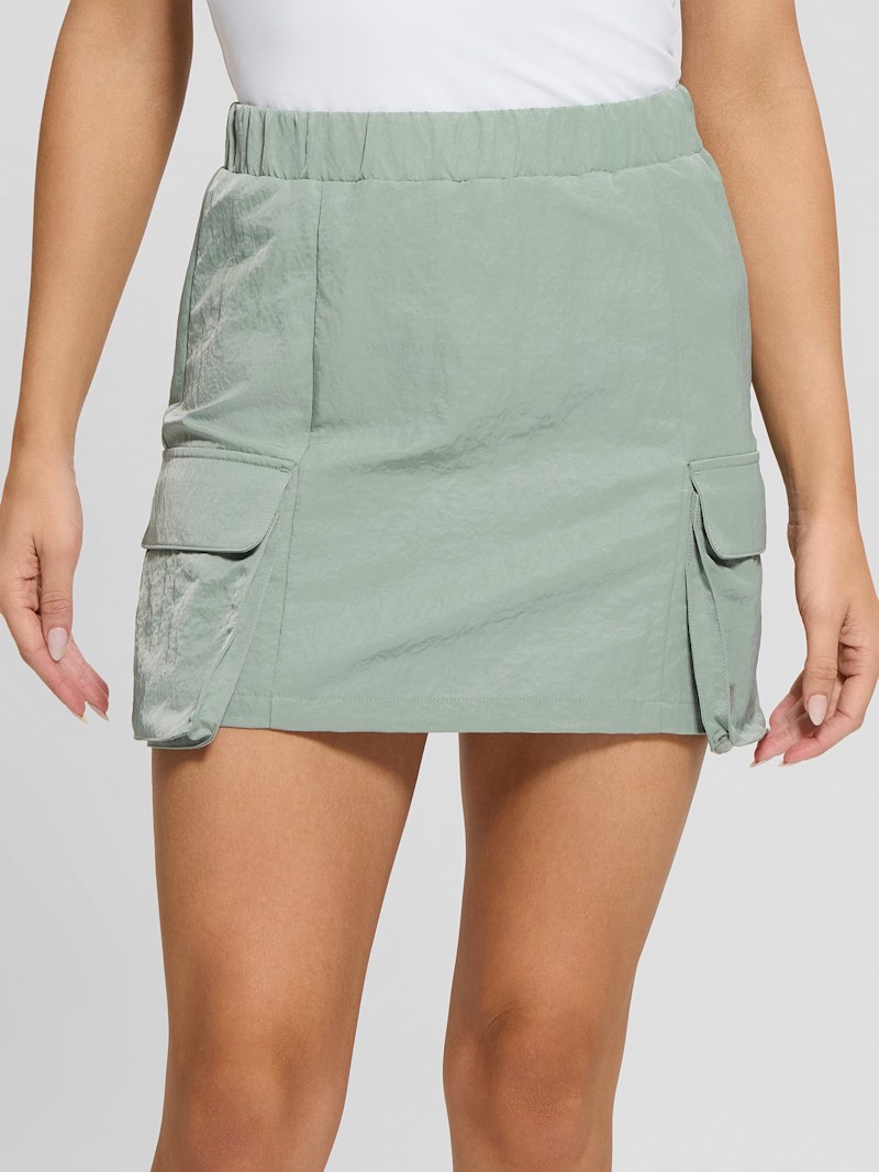 wonnyribbon grace skirt チャコール　XLサイズ High Waisted Metallic Embellished Mini Skirt | Express