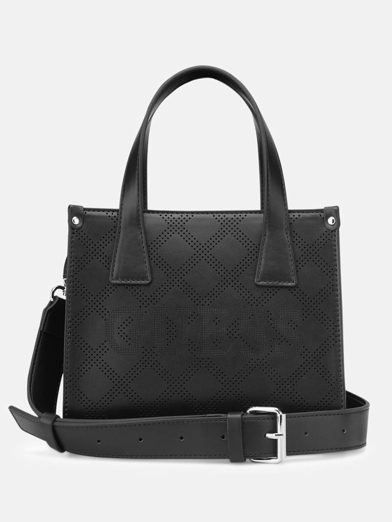 Forber Perforated Logo Mini Tote | GUESS Factory