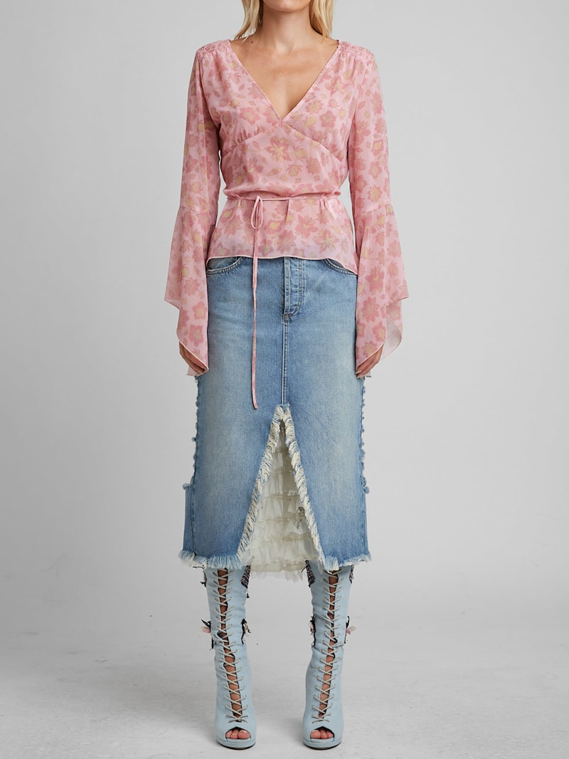 Distressed Denim Skirt | GUESS