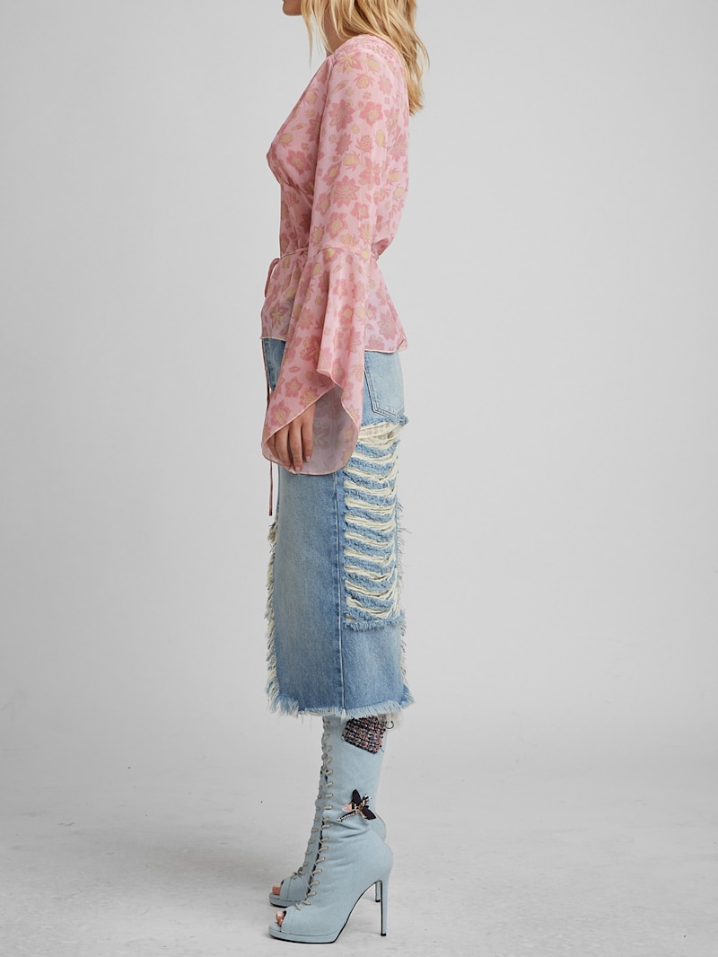 Distressed Denim Skirt | GUESS