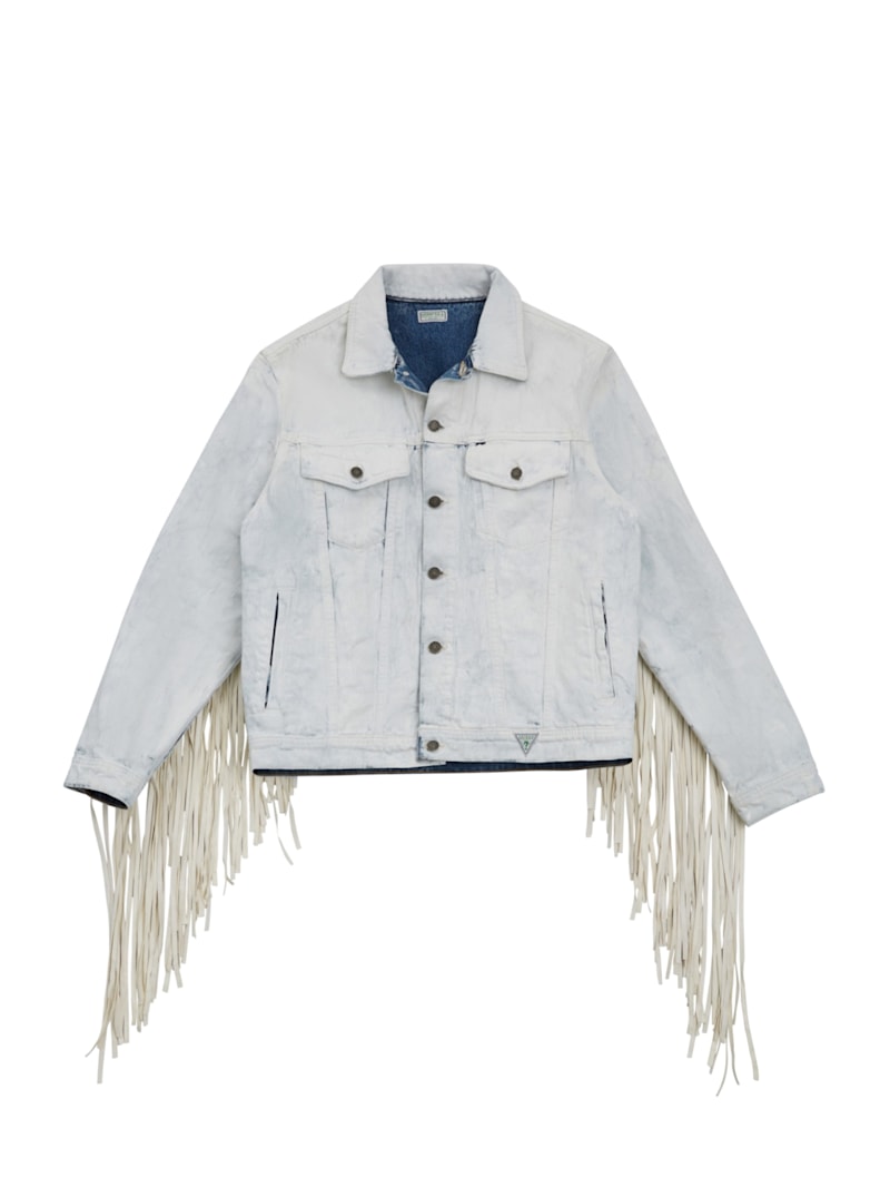 Painted Denim Fringe Jacket | GUESS