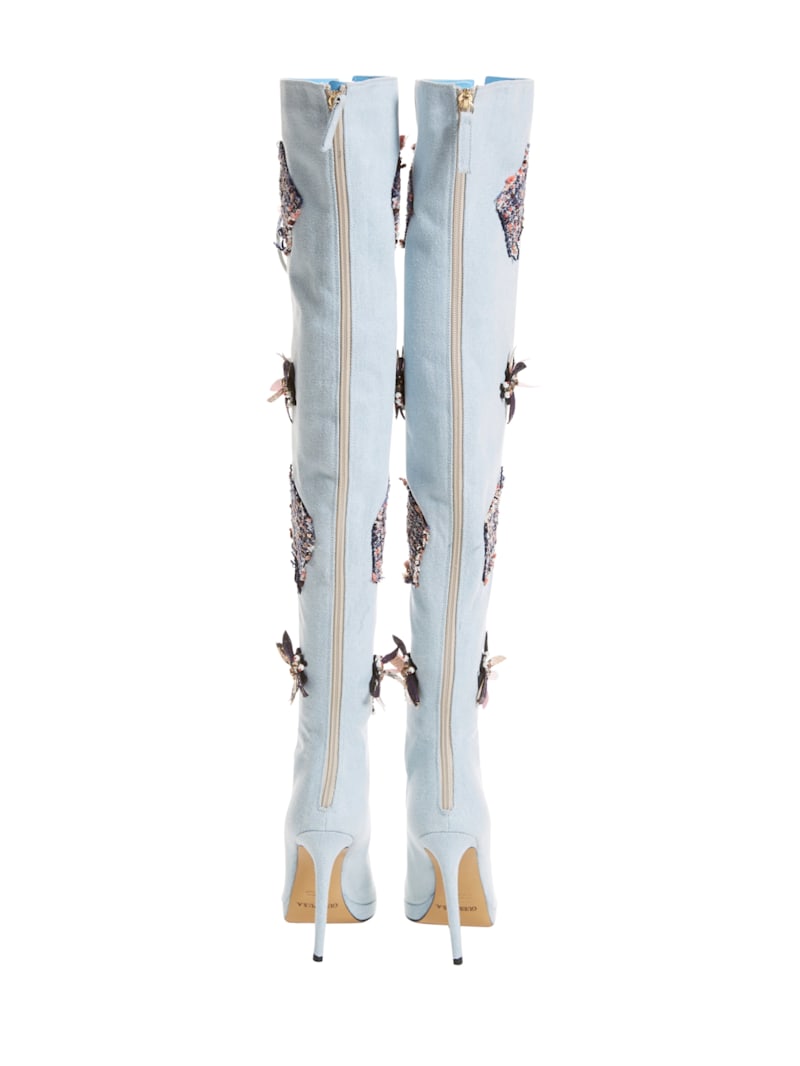 ポンズ Knee-High Denim Boots | GUESS