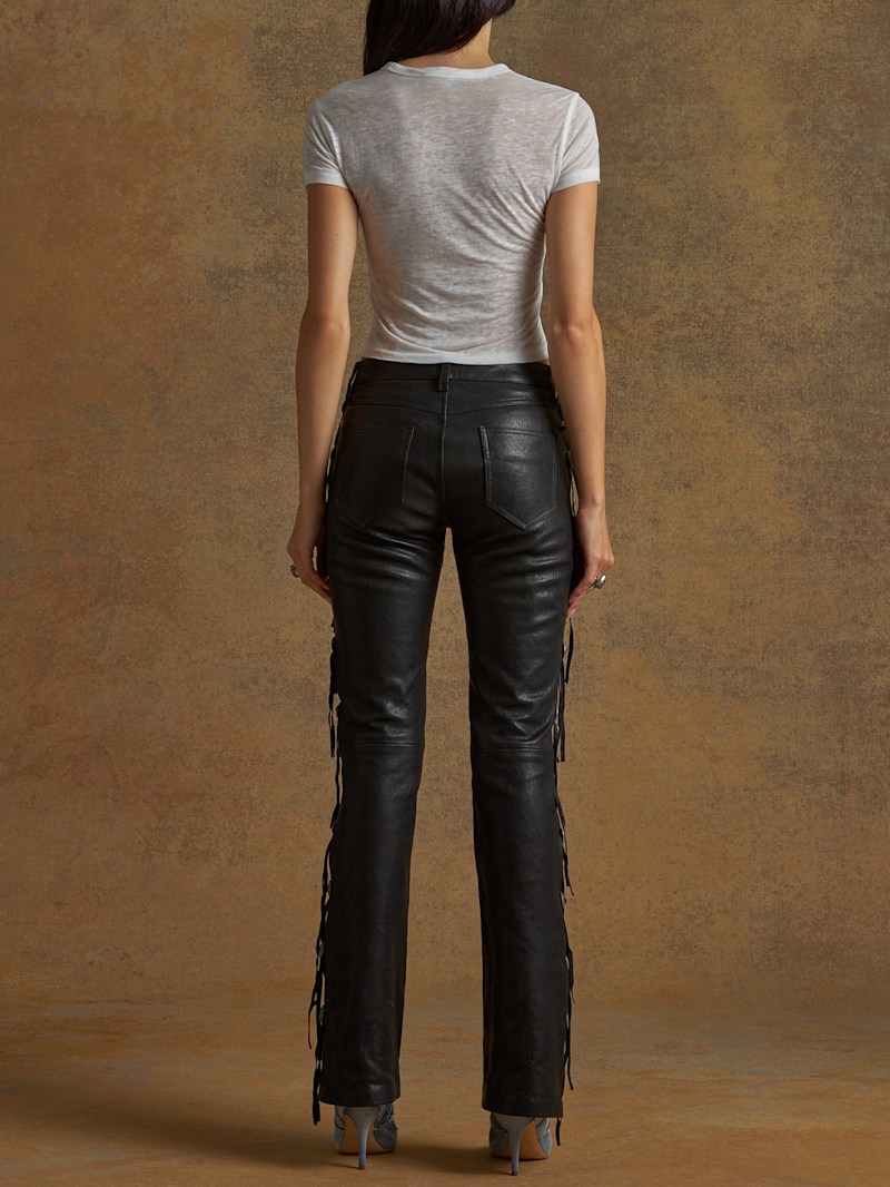 パンツ grunge leather flare denim pants fringe Grunge & Y2K Flare Jeans - Denim Collection | Minga London