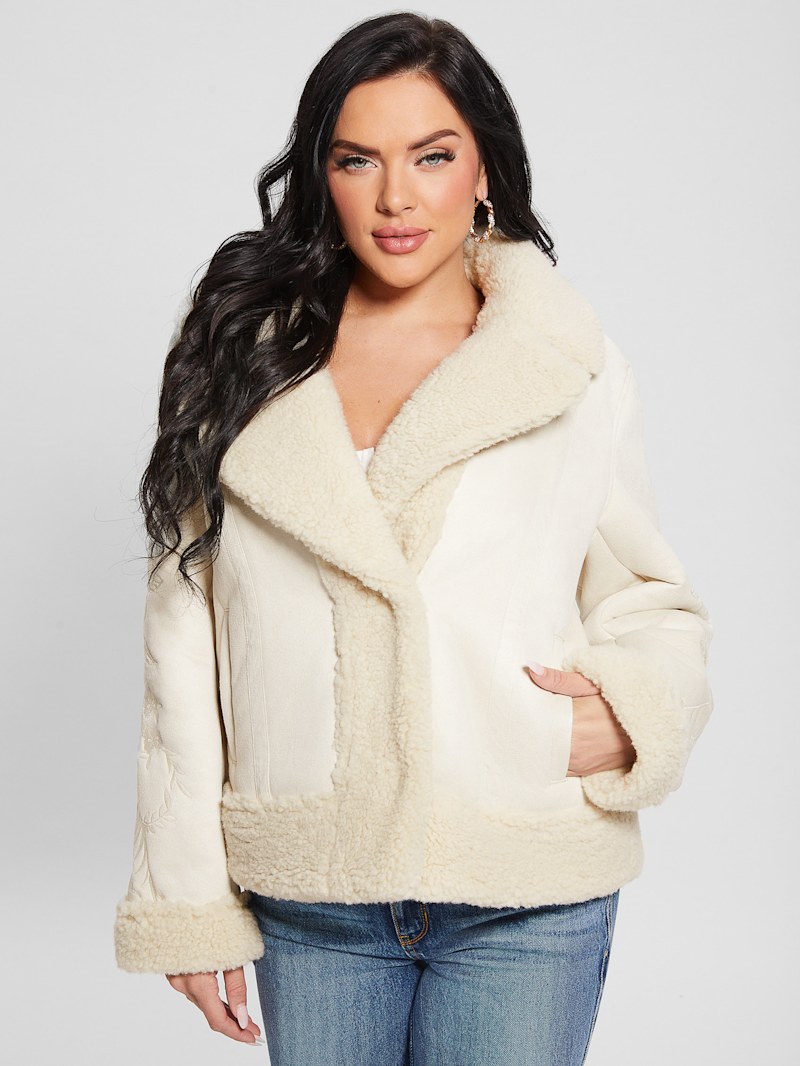 Ari Faux-Suede Embroidered Jacket | GUESS Factory