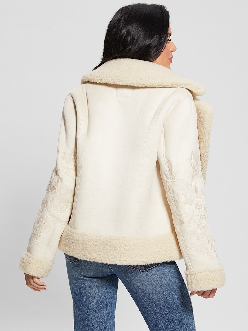 Ari Faux-Suede Embroidered Jacket | GUESS Factory