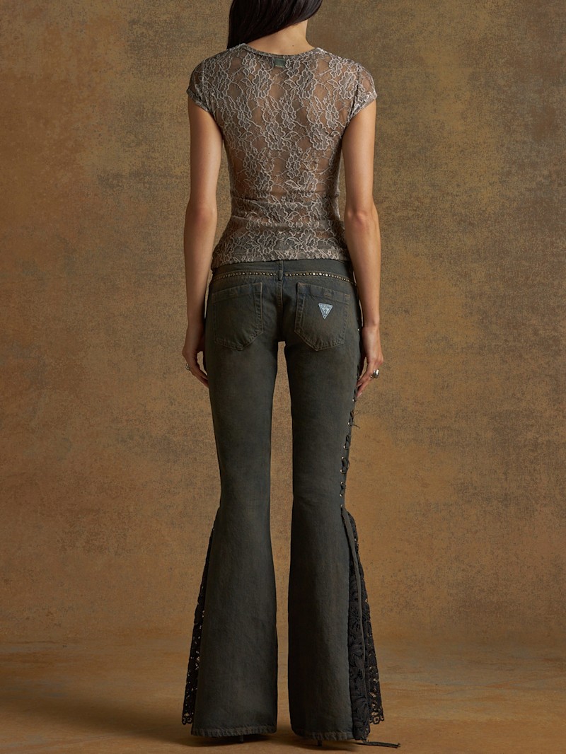 flare lace jeans | GUESS