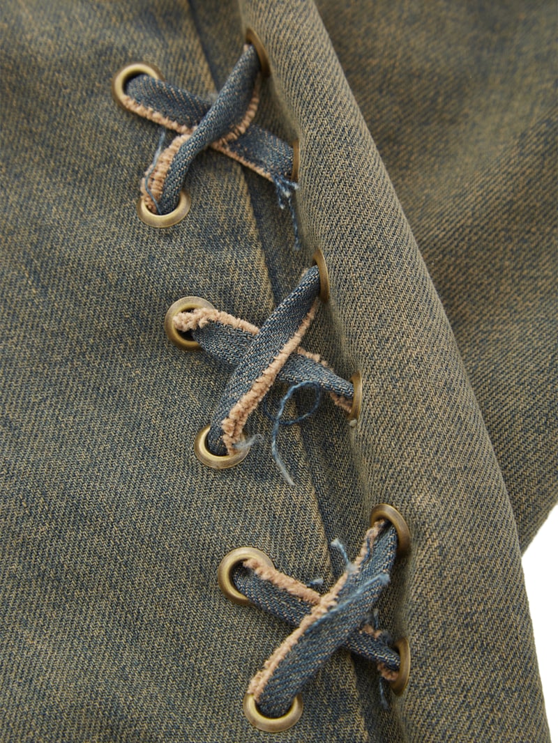 [GLOWNY] WESTERN FLARE JEANS ★大人気★ WESTERN FLARE JEANS (VINTAGE BLUE) - GLOWNY