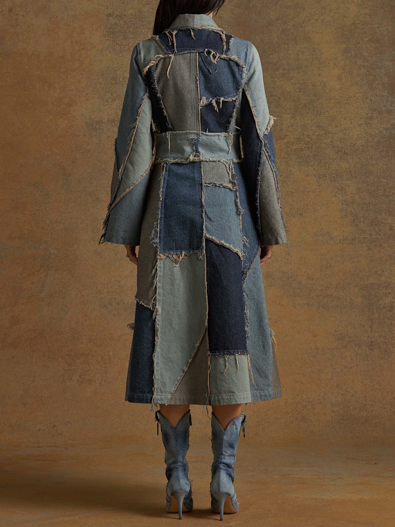 【新品・定価以下】2021 A/W EXAMPLE DENIM MOD COAT CUSTOM STAUD x C.BONZ OVERSIZED RYAN DENIM JACKET MEDIUM WASH