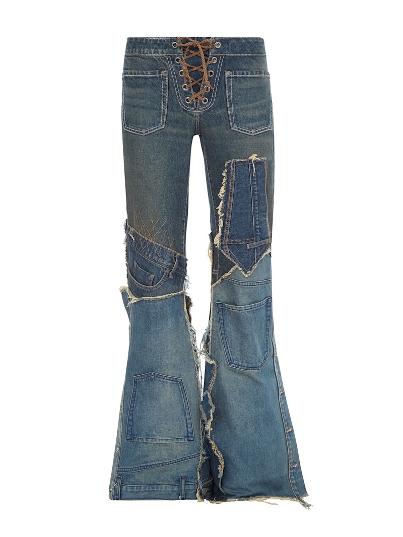 MOUSSY PATCHWORK DENIM ハット MOUSSY PATCHWORK DENIM ハット デニム バケットハット