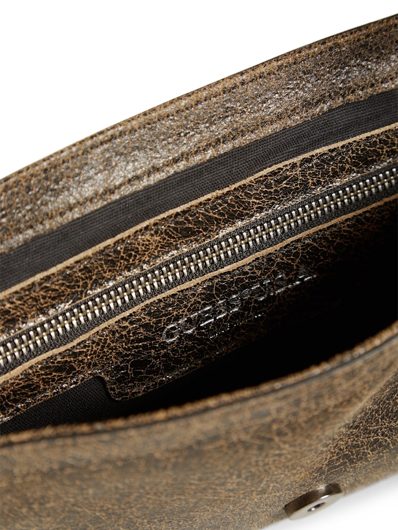 Cracked Leather Shoulder Bag | GUESS