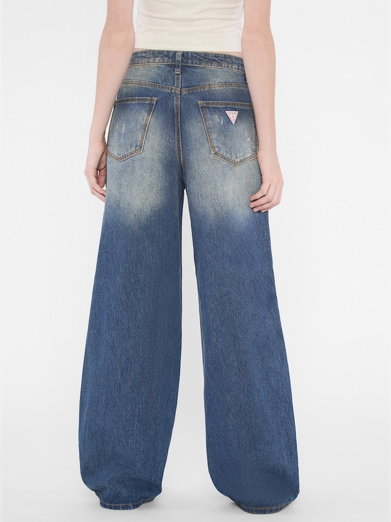 パンツ Guess usa low rise wide leg denim low-rise wide leg denim | GUESS