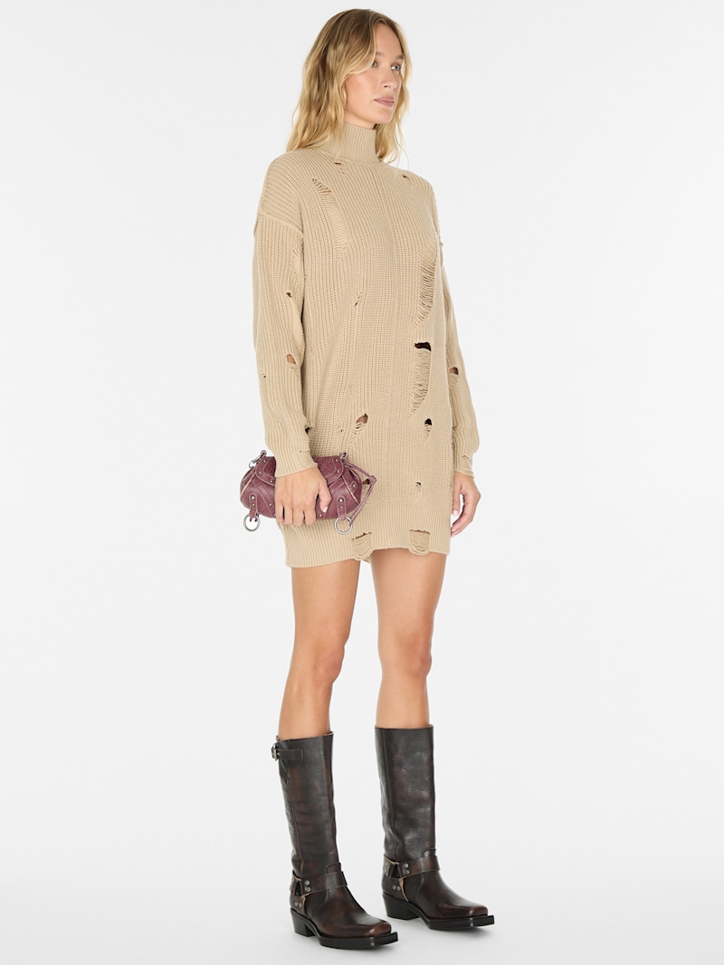 distressed sweater dress | GUESS