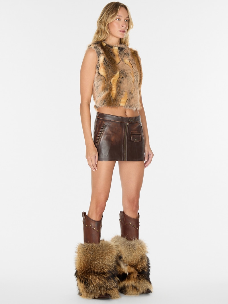 faux-fur vest | GUESS