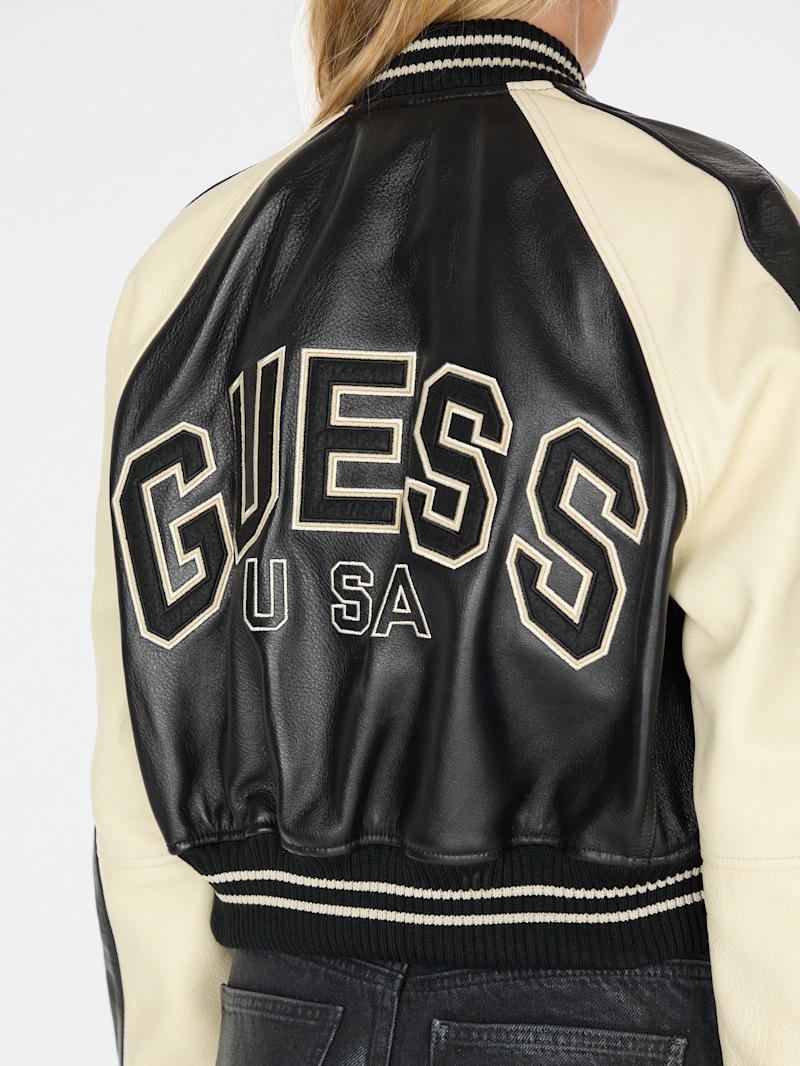 【りい】Time is on LEATHER VARSITY JACKET ZIAS LEATHER VARSITY JACKET】cow leather - Time is on