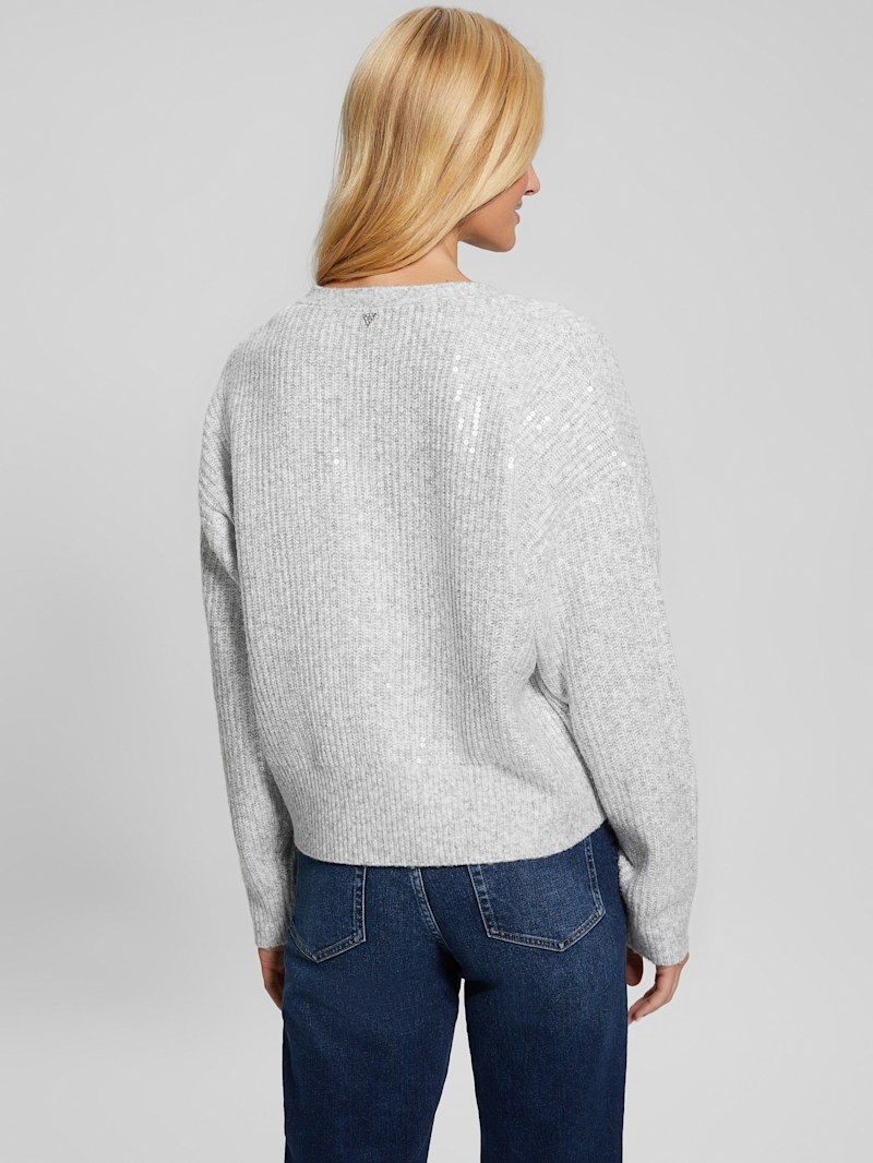 売れ筋商品|||ゲス ニット&セーター アウター レディース Women's Riley Sequined Cardigan Jet Black Eco Riley Sequin Cardigan | GUESS