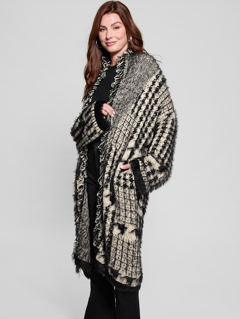 Lee Fringed & Patchwork Long Cardigan | GUESS Canada