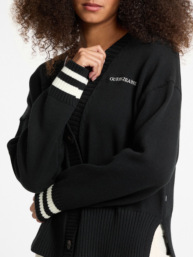 売れ筋商品|||ベルディーニ カットソー トップス レディース Women's Embellished Sleeve Knit Open Cardigan Top Black Women's Sheer cardigan with bra detail | Black | Diesel