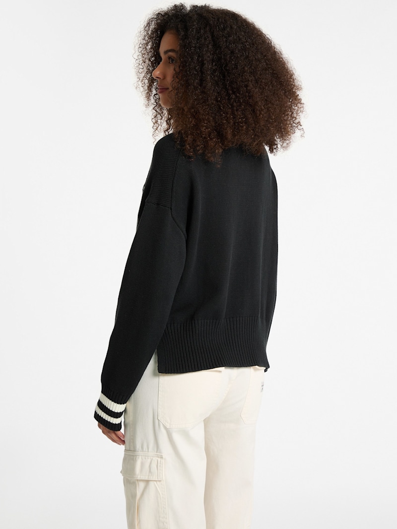 Embroidered Logo Varsity Cardigan | GUESS Jeans