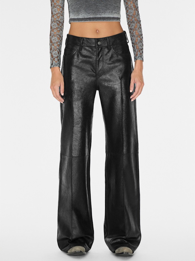 パンツ roughlow   barrel leather pants roughlow barrel leather pants