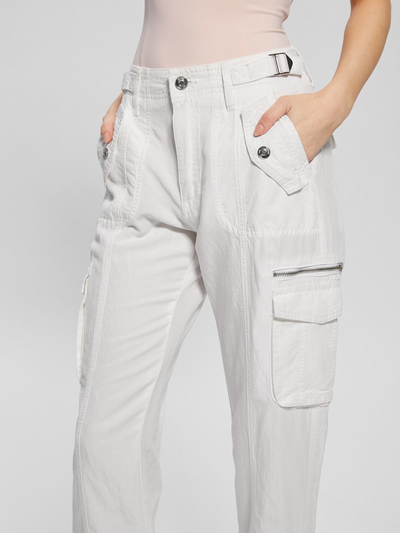 【COLOR iN ID】White washed cargo pants Diesel - Cargo pants in stretch cotton satin | HBX